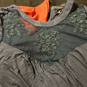 Blue With Lace Torrid tunic Size 4x Plus